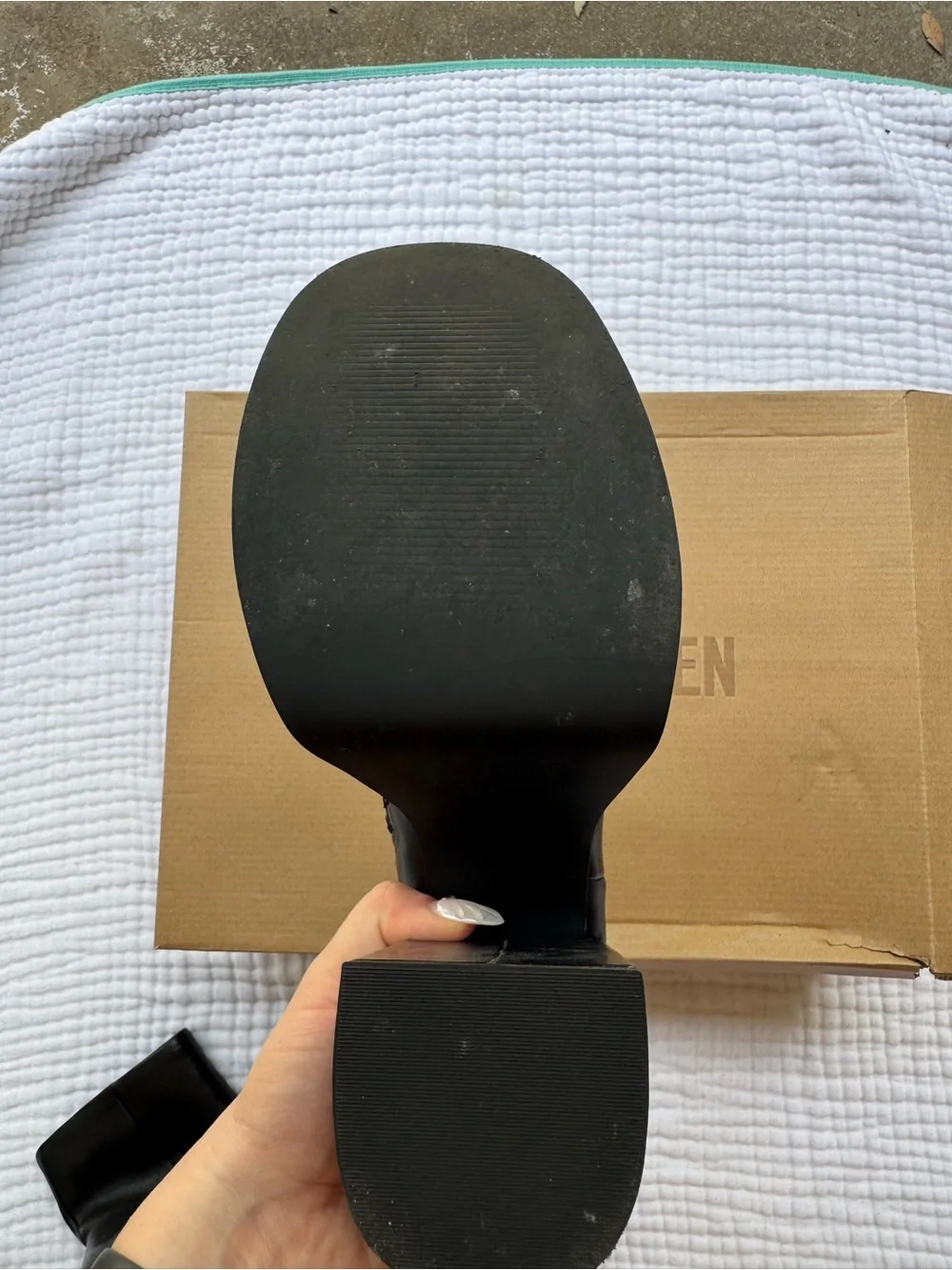 Steve Madden Black Leather Platform Block Heel Ankle Boots
